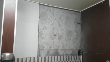 벽타일 하자보수 철거후 벽면