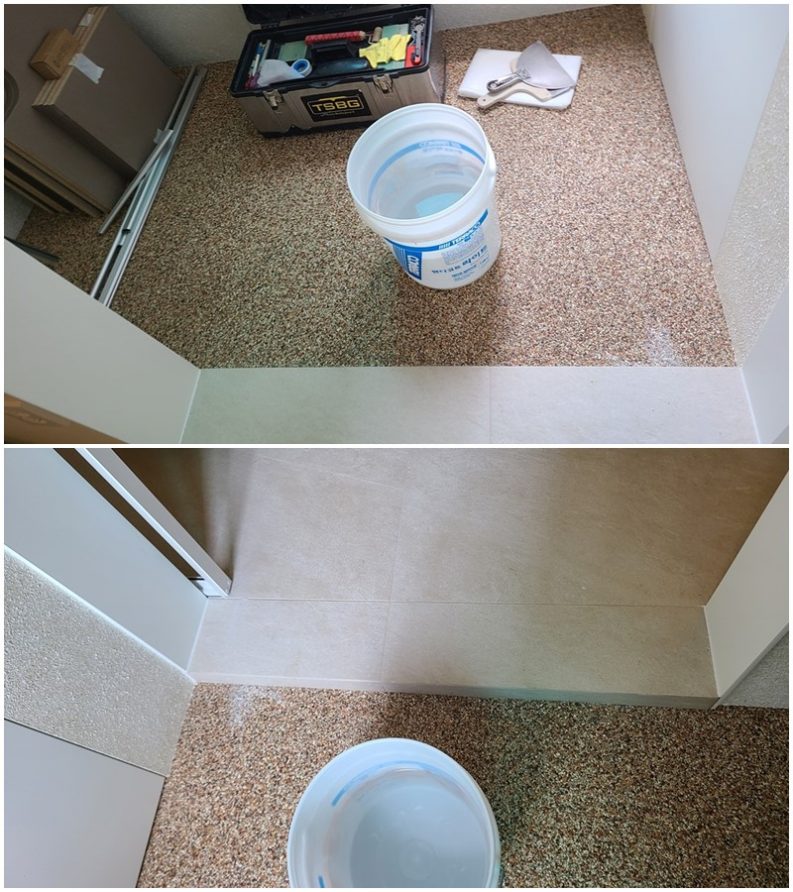 졸리컷으로 베란다 타일 턱마감